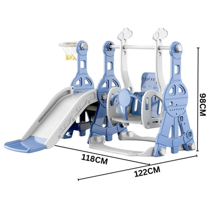 Little Angel Kids Slide & Swing 3-in-1 Activity Playset – Blue.