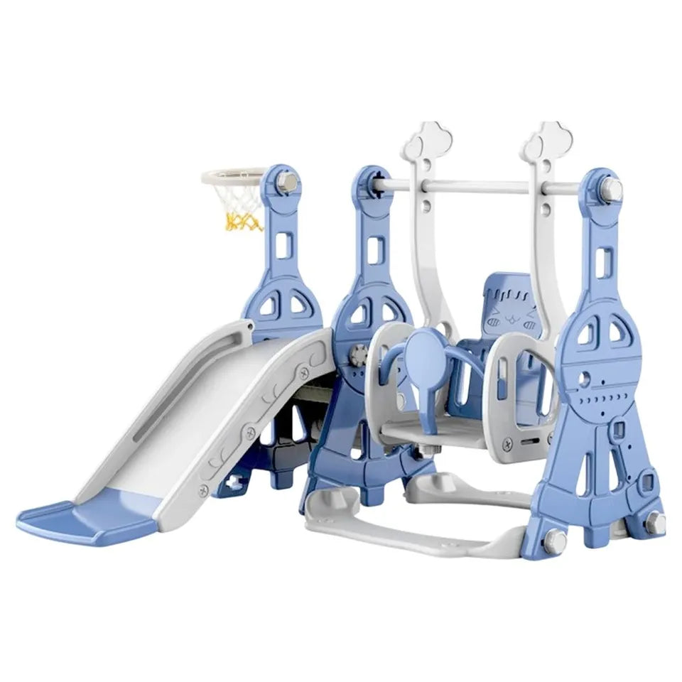 Little Angel Kids Slide & Swing 3-in-1 Activity Playset – Blue.