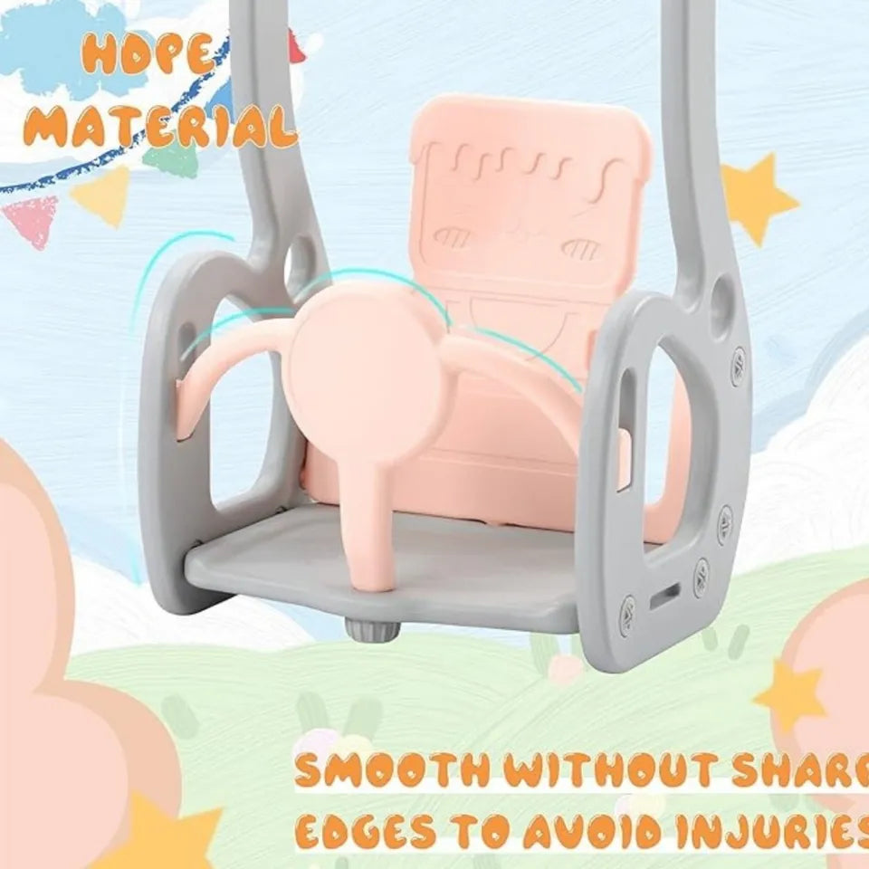 Little Angel Kids Slide & Swing 3-in-1 Activity Playset – Pink.