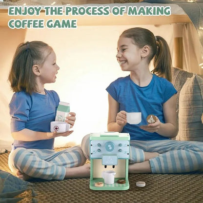 Little Angel Kids Wooden Coffee Maker Play Set – 8 Pcs