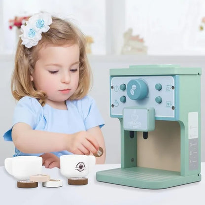 Little Angel Kids Wooden Coffee Maker Play Set – 8 Pcs