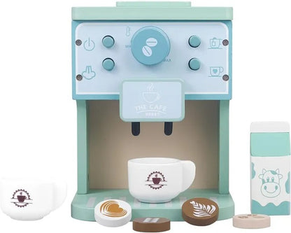 Little Angel Kids Wooden Coffee Maker Play Set – 8 Pcs