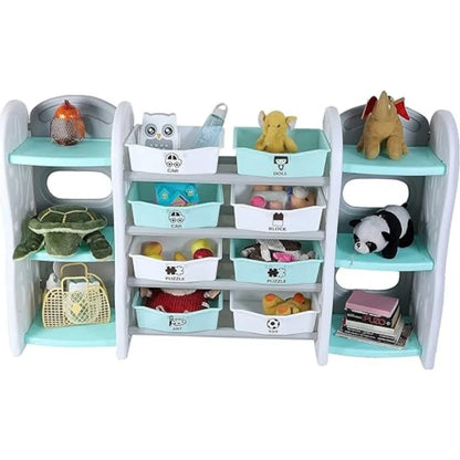 Little Angel Toy Storage Organizer with Multiple Shelves & Bins – Mint Green.
