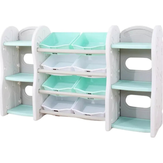 Little Angel Toy Storage Organizer with Multiple Shelves & Bins – Mint Green.