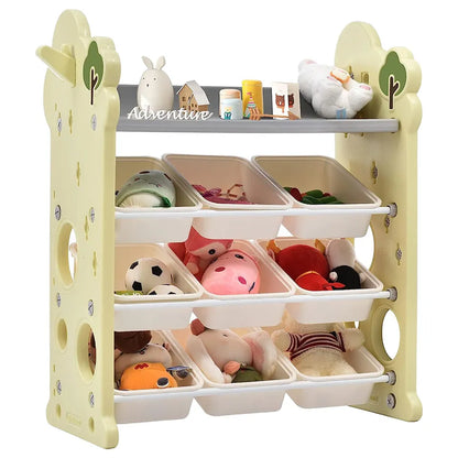 Little Angel Toys Organizer Cabinet with 9 Bins & Hook – Green.