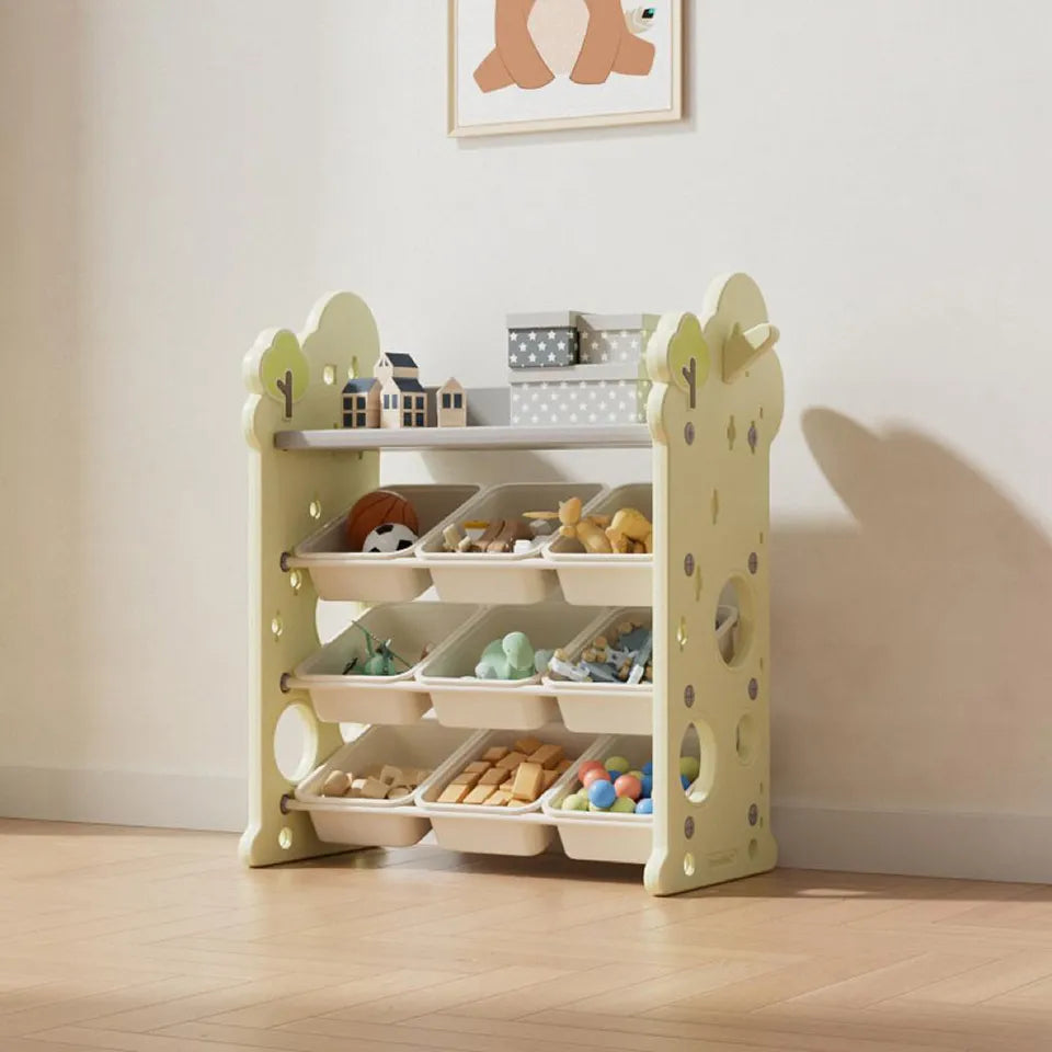 Little Angel Toys Organizer Cabinet with 9 Bins & Hook – Green.