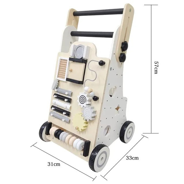 Little Angel Wooden Baby Walker With Activity Board