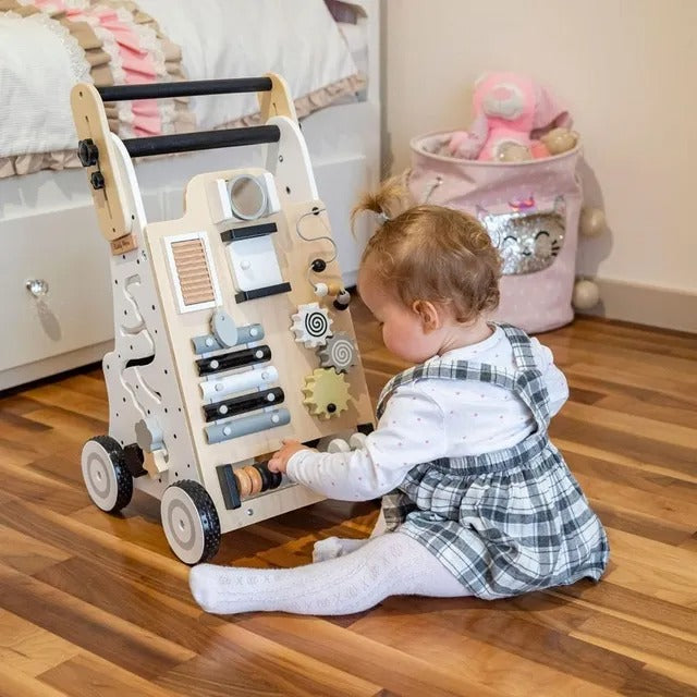 Little Angel Wooden Baby Walker With Activity Board