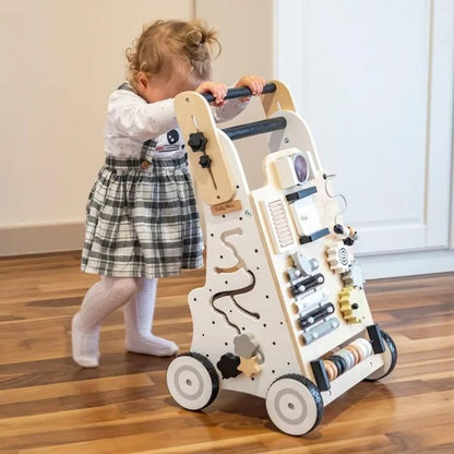 Little Angel Wooden Baby Walker With Activity Board