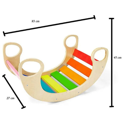 Little Angel Kids Wooden Montessori Rocker – Multicolor
