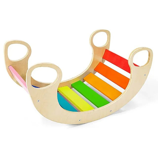 Little Angel Kids Wooden Montessori Rocker – Multicolor
