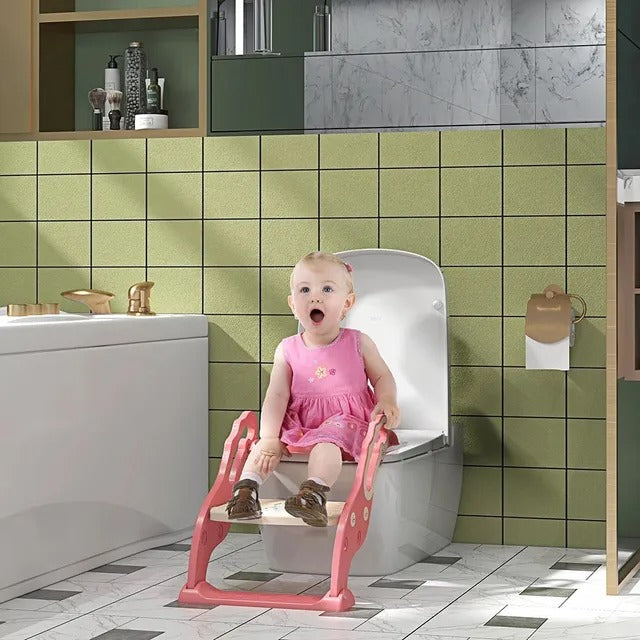 Little Angel Baby Potty Trainer Step Stool & Seat – Pink.