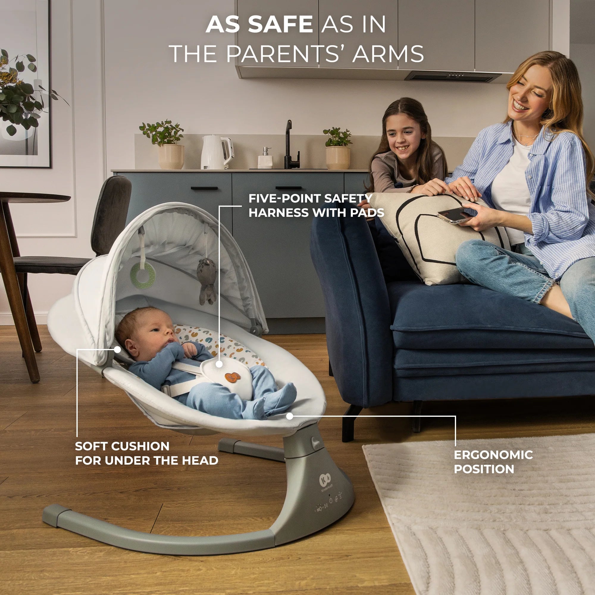 Kinderkraft 2-In-1 Lumi 2 Electric Rocker-Bouncer