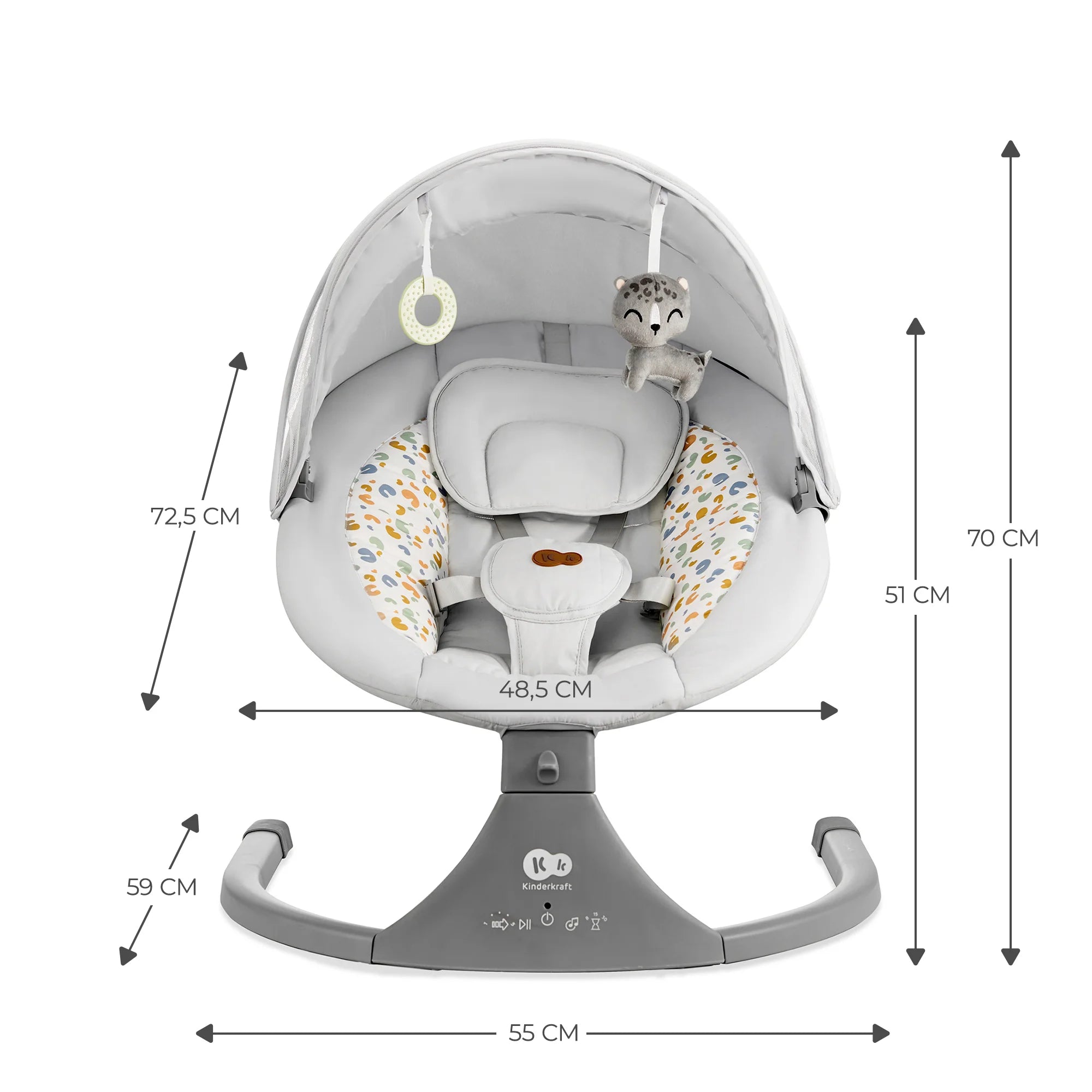 Kinderkraft 2-In-1 Lumi 2 Electric Rocker-Bouncer