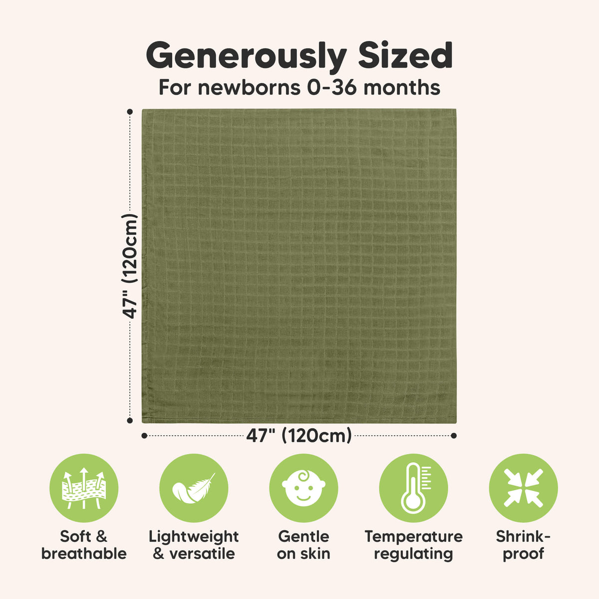 Keababies Lumi Muslin Swaddle Blankets (Bloom)