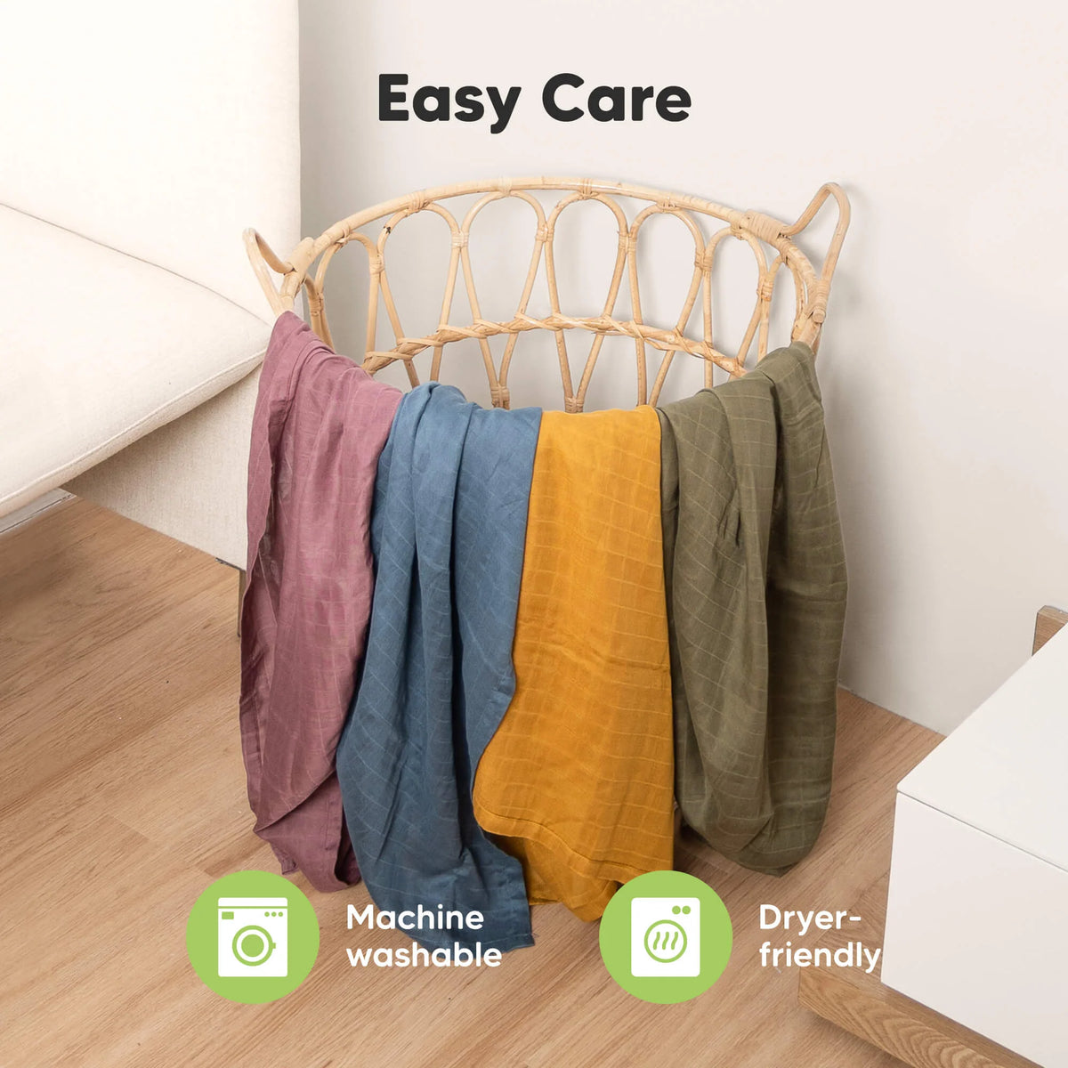 Keababies Lumi Muslin Swaddle Blankets (Bloom)