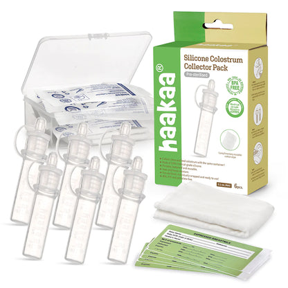 Haakaa Silicone Colostrum Collector Set 4 ml, 6 PK (Pre-Sterilized).