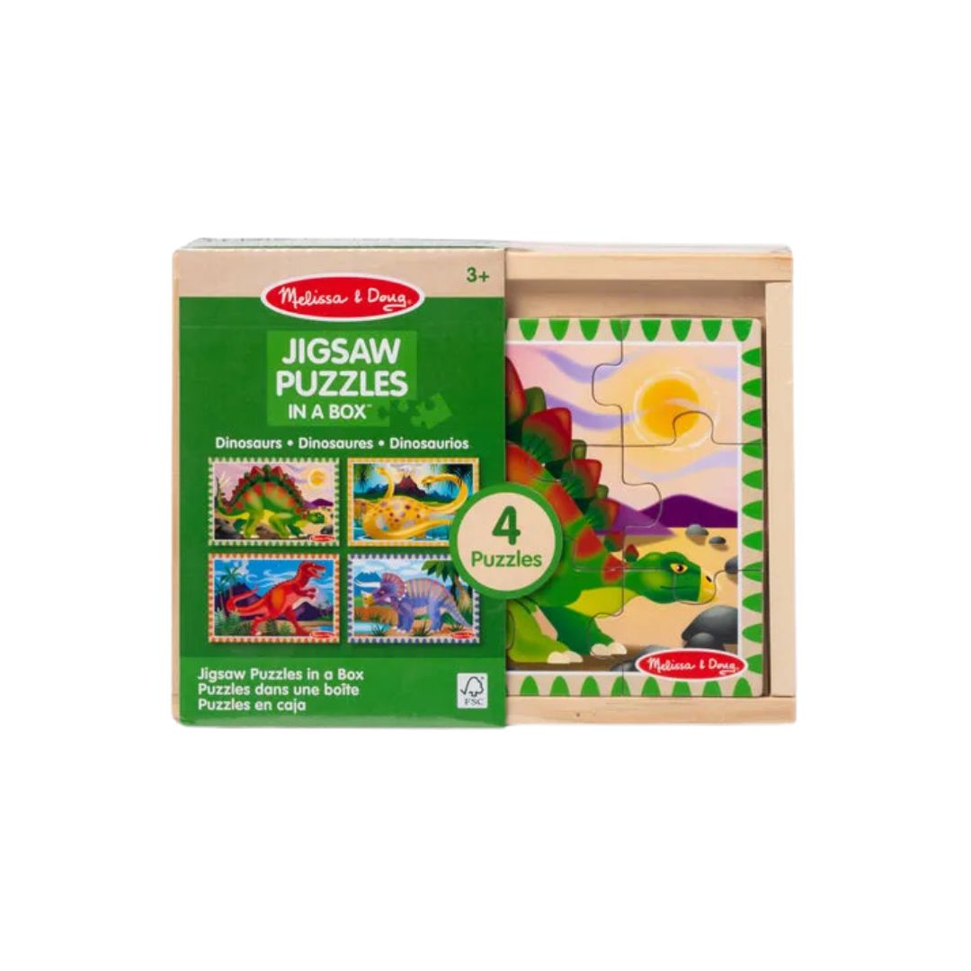 Melissa & Doug Wooden Jigsaw Puzzles in a Box (4 Pcs)