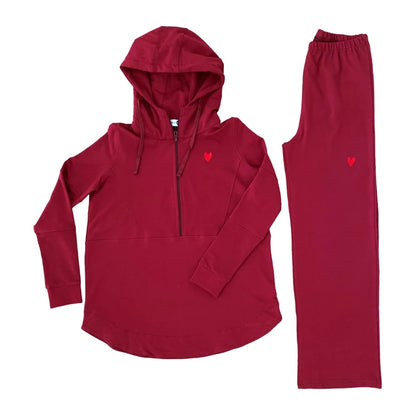 Become a Mom Maternity Tracksuit (Maroon, Small)