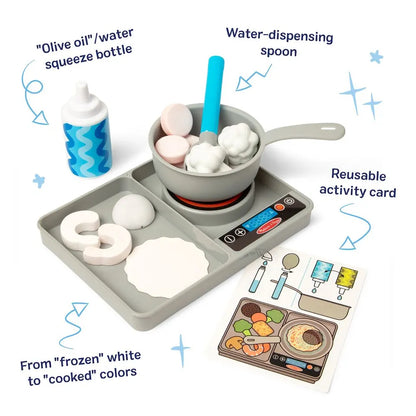 Melissa & Doug - Simmer & Stir Stovetop Pretend Play Set - 19 Pcs - Multicolor
