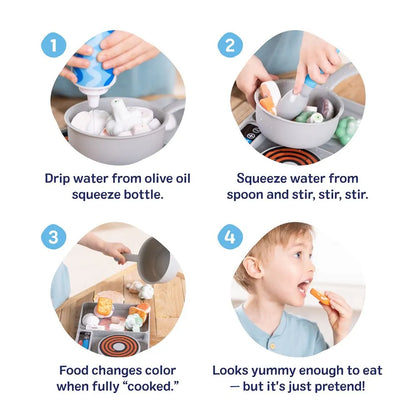 Melissa & Doug - Simmer & Stir Stovetop Pretend Play Set - 19 Pcs - Multicolor
