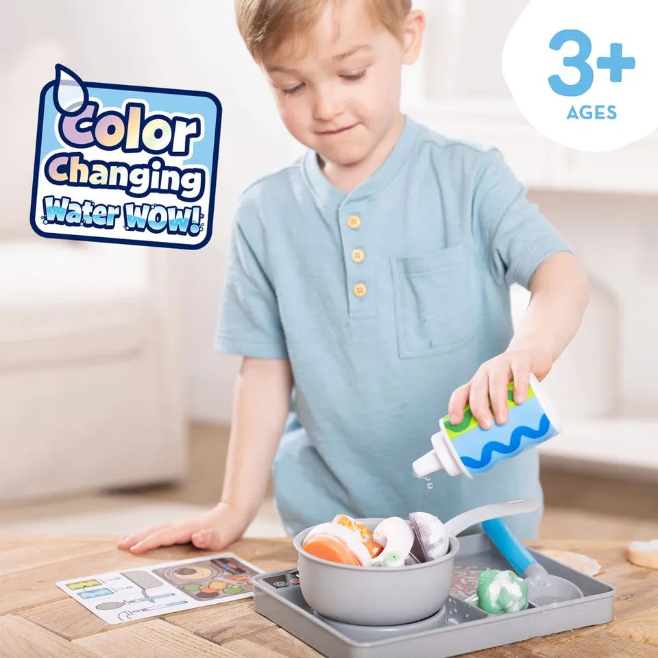 Melissa & Doug - Simmer & Stir Stovetop Pretend Play Set - 19 Pcs - Multicolor
