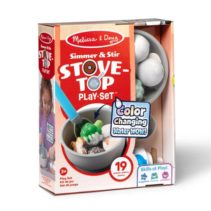 Melissa & Doug - Simmer & Stir Stovetop Pretend Play Set - 19 Pcs - Multicolor