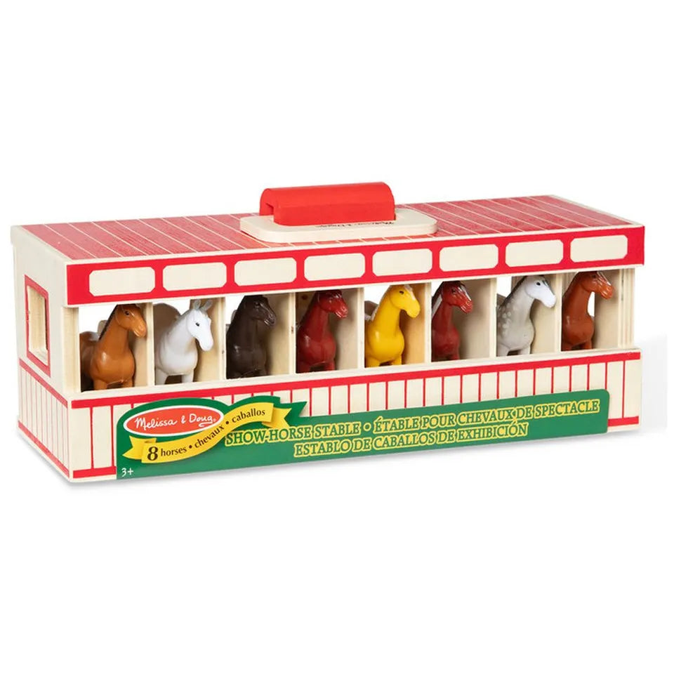Melissa & Doug - Take-Along Show-Horse Stable Play Set - 9 Pcs - Multicolor