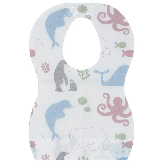 Mininor Disposable Bib (White, 10pcs)