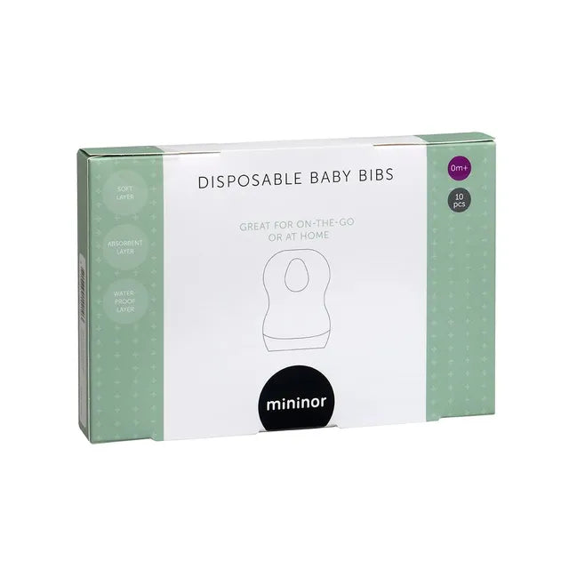 Mininor Disposable Bib (White, 10pcs)