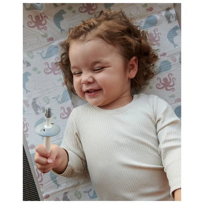 Mininor Infant to Toddler Tooth Brush Training Set (White/Grey)