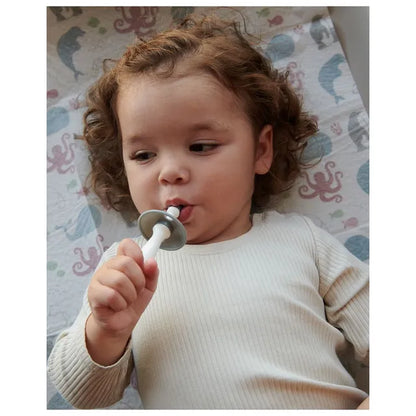 Mininor Infant to Toddler Tooth Brush Training Set (White/Grey)