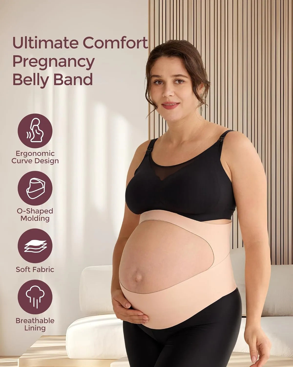 Momcozy Ergonest Maternity Belly Band (Beige)