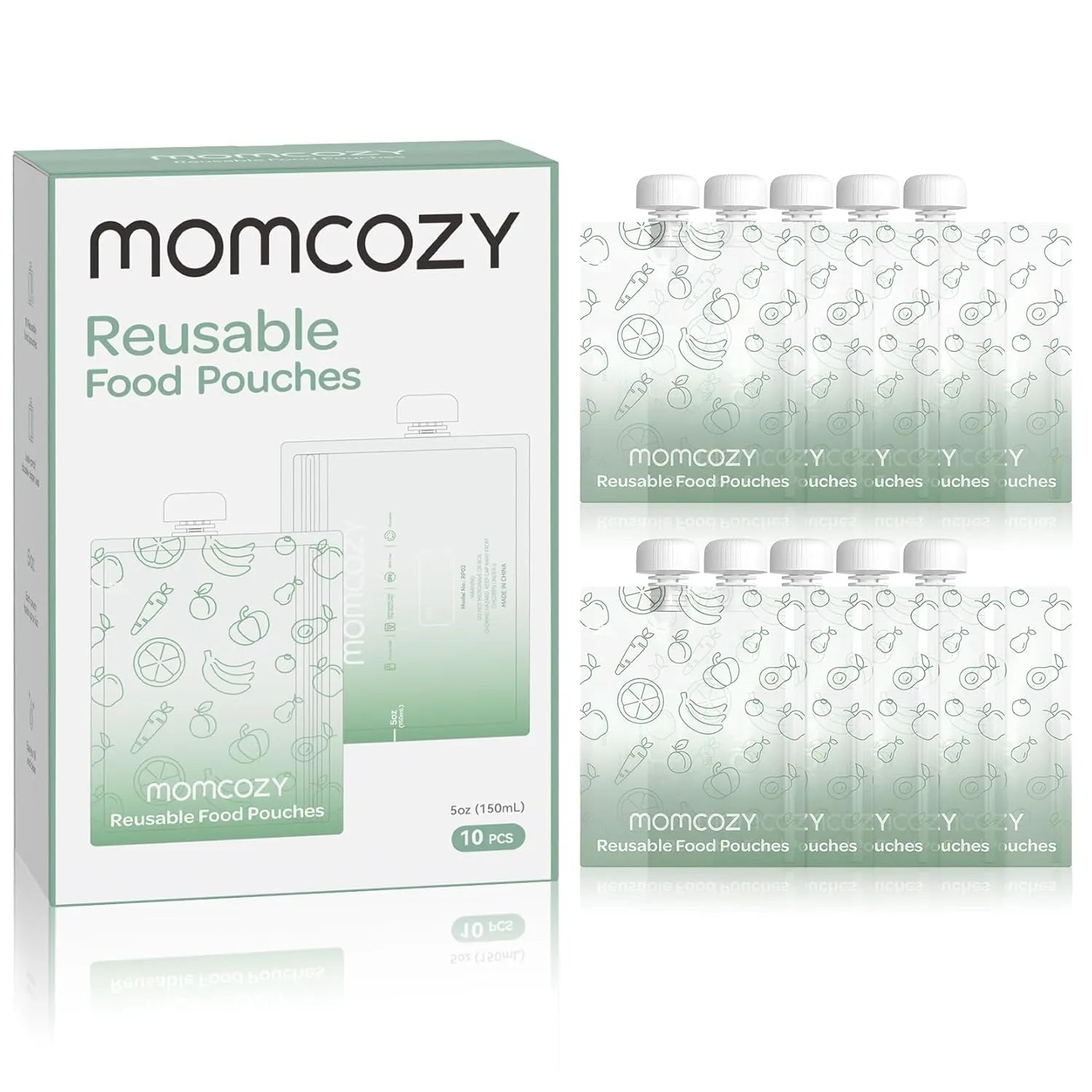 Momcozy Reusable Baby Food Pouches (Pack of 10)