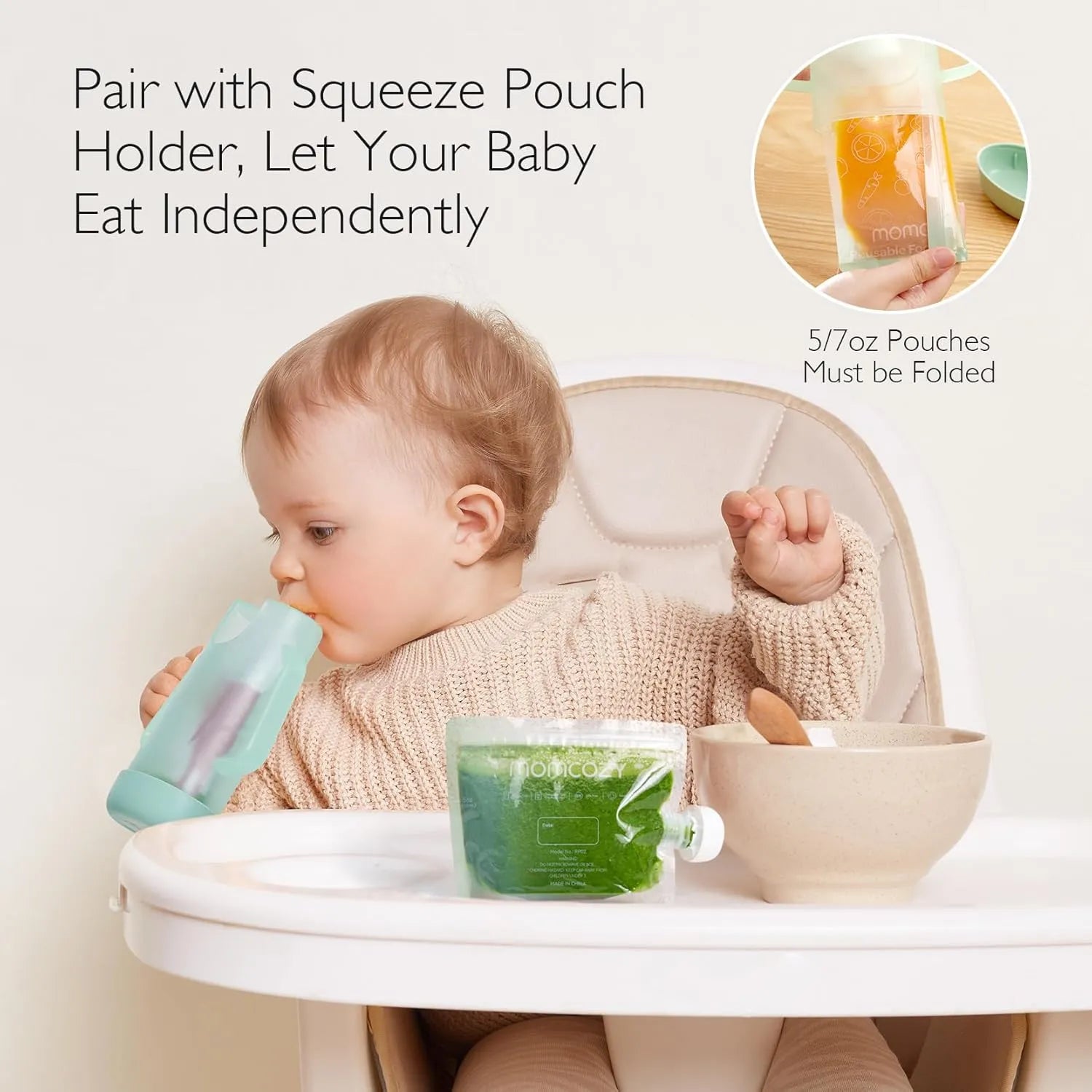 Momcozy Reusable Baby Food Pouches (Pack of 10)