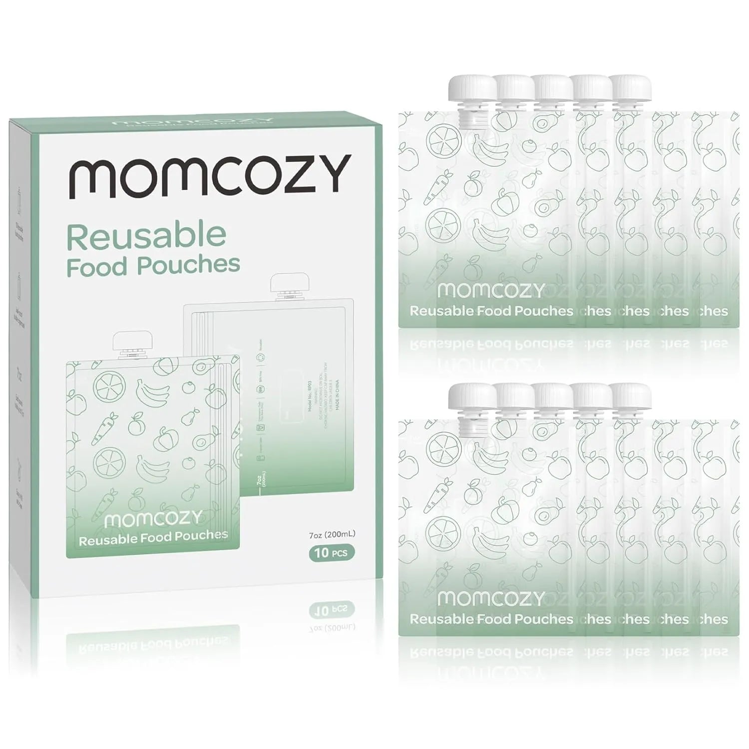 Momcozy Reusable Baby Food Pouches (Pack of 10)