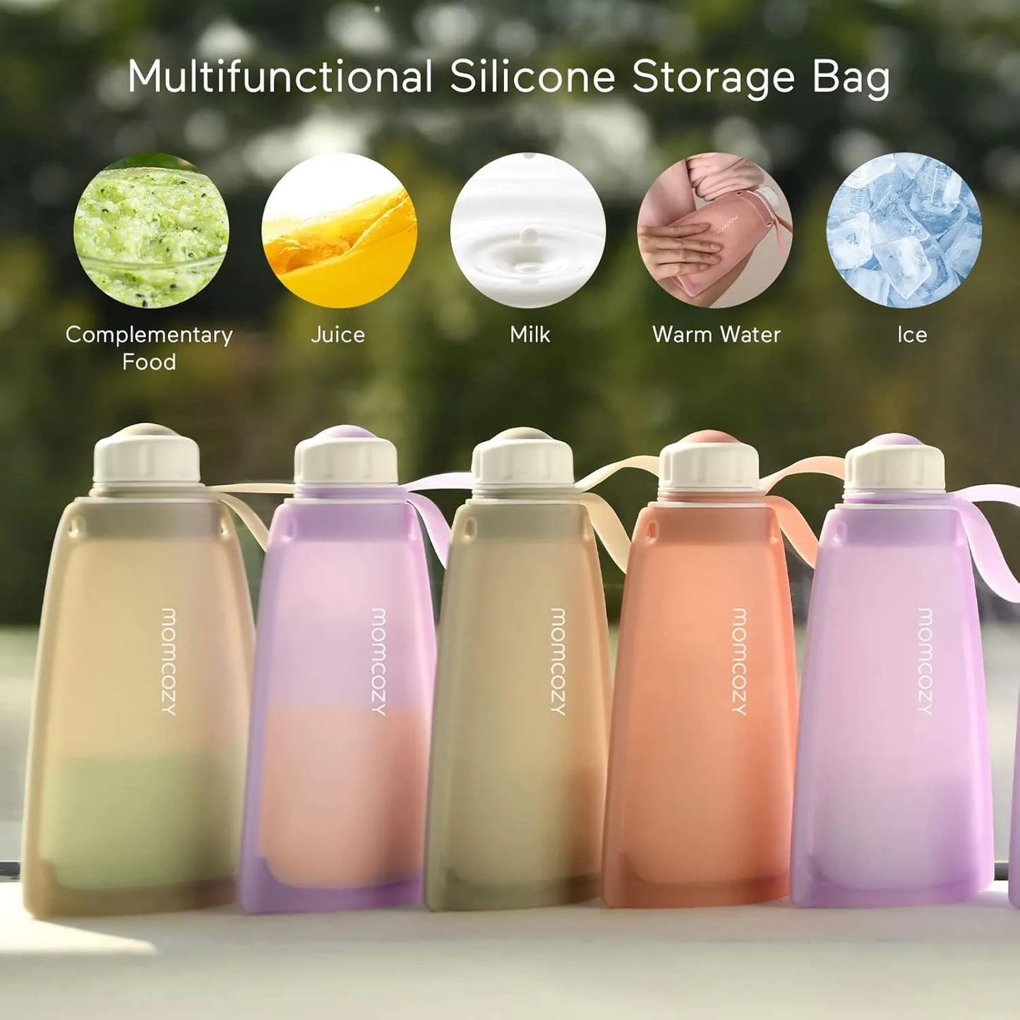 Momcozy Silicone Milk Storage Bags (Pack of 5)