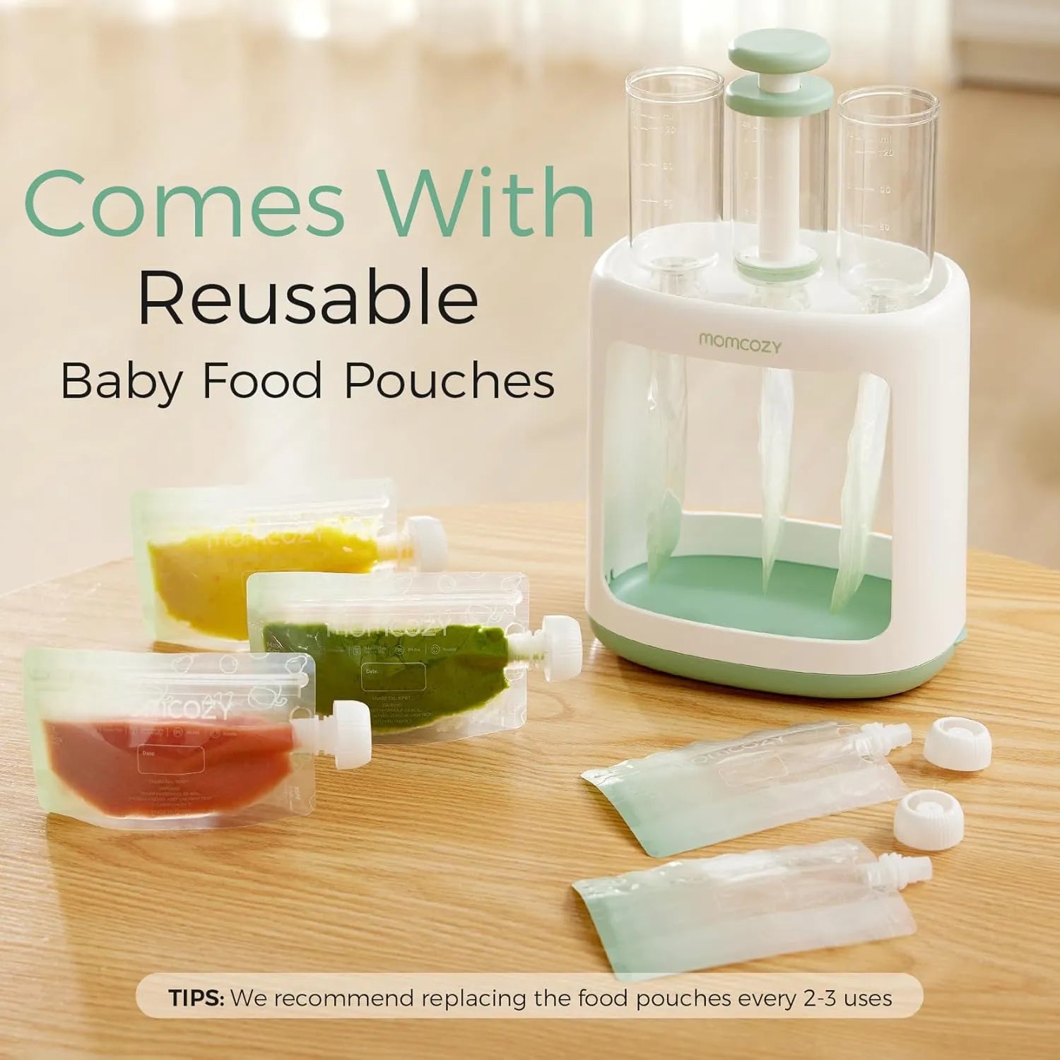Momcozy Baby Food Maker for Puree Food Storage By 5 Reusable Bags