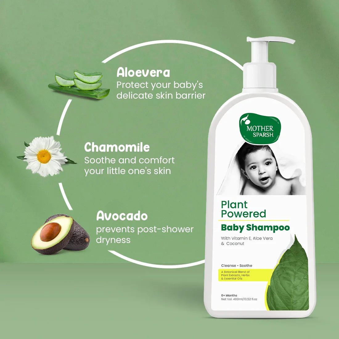 Mother Sparsh Plant Powered Baby Shampoo, 0m+