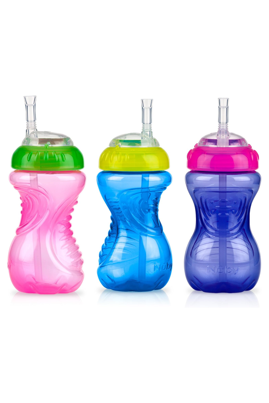 Nuby Flex Straw Cups (Assorted) - Pack of 3