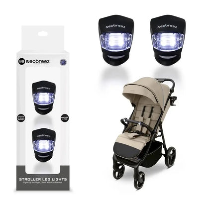 Neobreez LED Safety Lights for Strollers – 2 Pack, Black