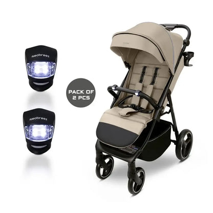 Neobreez LED Safety Lights for Strollers – 2 Pack, Black