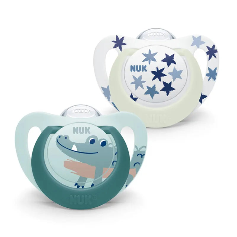 NUK Star Day & Night Silicone Soother, 18-36 Months, 2 pcs