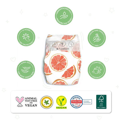 PureBorn Organic Bamboo Nappies (Size 5)