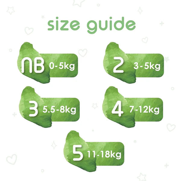 PureBorn Organic Bamboo Nappies (Size 5)