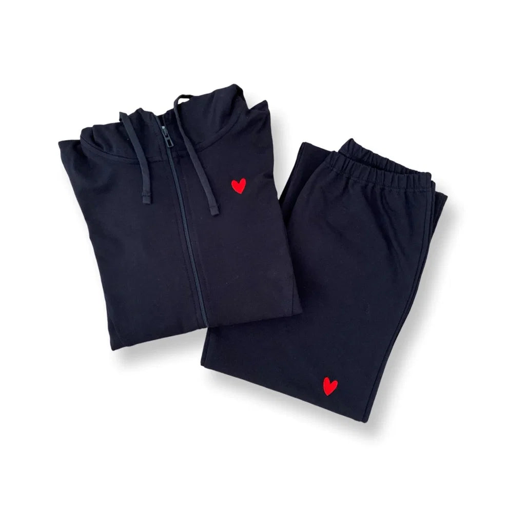 Become a Mom Maternity Tracksuit (Navy, Medium)