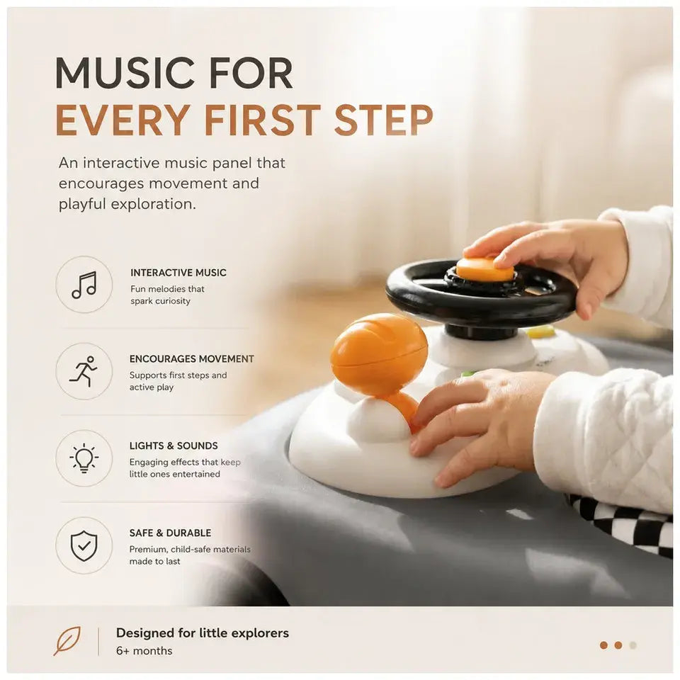 Neobreez Navix Premium 3-in-1 Activity Baby Walker – Grey