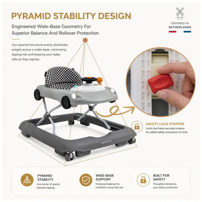 Neobreez Navix Premium 3-in-1 Activity Baby Walker – Grey