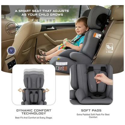 Neobreez ELEK 3-in-1 i-Size Toddler Car Seat – Grey