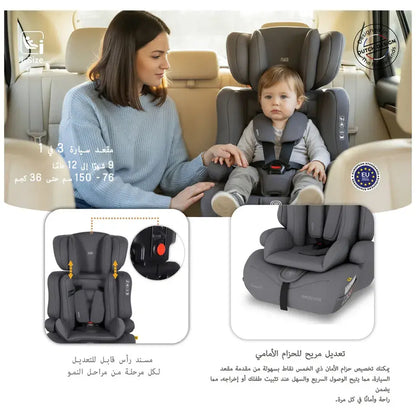 Neobreez ELEK 3-in-1 i-Size Toddler Car Seat – Grey